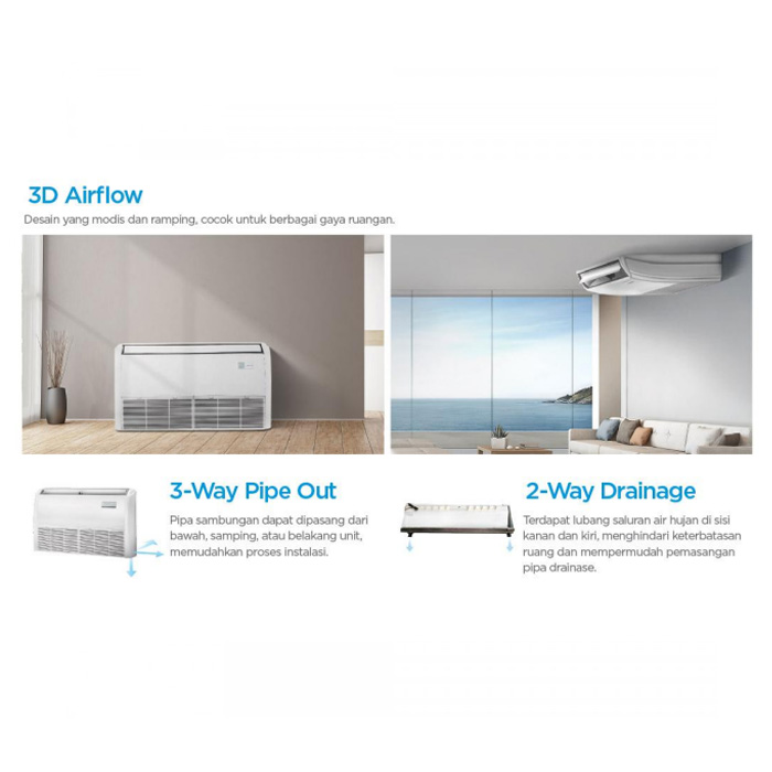 Midea AC Ceiling & Floor Standard 6 PK - MUER-60CRN1
